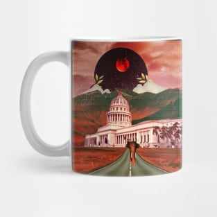 White House Red moon Collage Mug